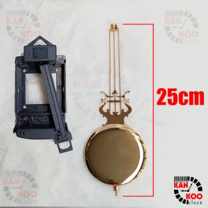 Combo máy dao động và cây lắc xi vàng 25cm, dùng cho đồng hồ treo tường, đồng hồ gỗ, gỗ lũa